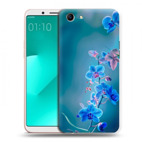 Дизайнерский пластиковый чехол для OPPO A83 Голубые цветы
