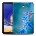 Дизайнерский силиконовый чехол для Samsung Galaxy Tab S4 Голубые цветы