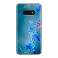 Дизайнерский силиконовый чехол для Samsung Galaxy S10e Голубые цветы