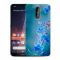 Дизайнерский силиконовый чехол для Nokia 3.2 Голубые цветы