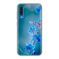 Дизайнерский силиконовый чехол для Samsung Galaxy A50 Голубые цветы