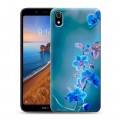Дизайнерский пластиковый чехол для Xiaomi RedMi 7A Голубые цветы