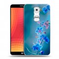 Дизайнерский пластиковый чехол для LG Optimus G2 Голубые цветы