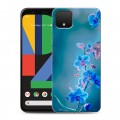 Дизайнерский пластиковый чехол для Google Pixel 4 Голубые цветы