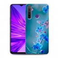 Дизайнерский силиконовый чехол для Realme 5 Голубые цветы