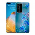 Дизайнерский пластиковый чехол для Huawei P40 Pro Голубые цветы