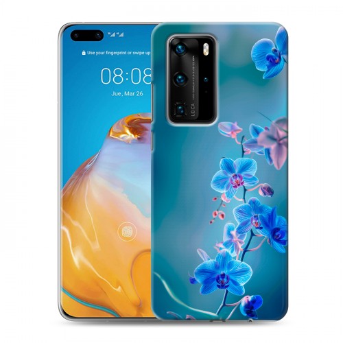 Дизайнерский пластиковый чехол для Huawei P40 Pro Голубые цветы