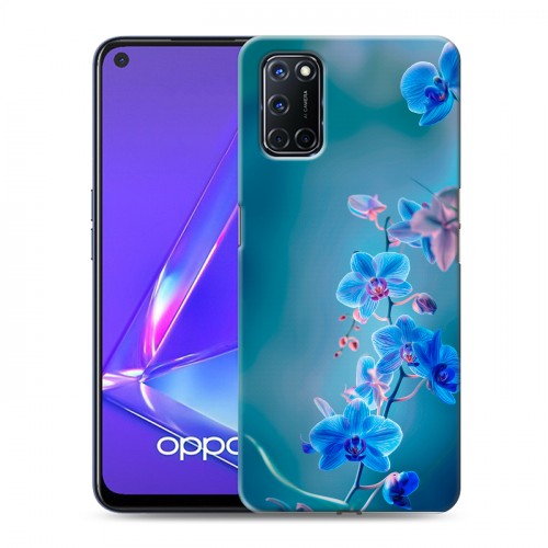 Дизайнерский пластиковый чехол для OPPO A52 Голубые цветы