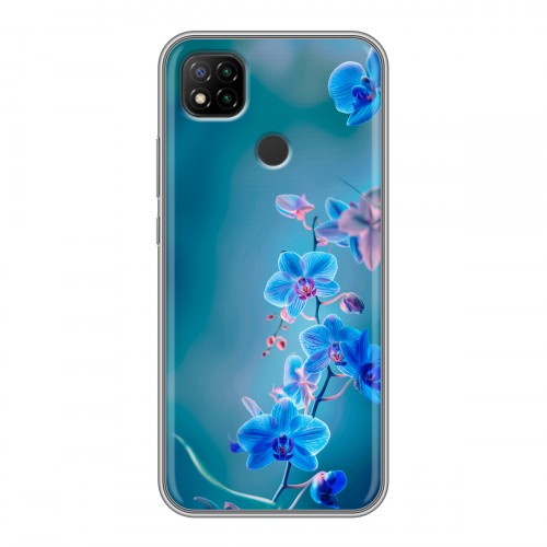 Дизайнерский силиконовый чехол для Xiaomi RedMi 9C Голубые цветы