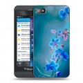 Дизайнерский пластиковый чехол для BlackBerry Z10 Голубые цветы