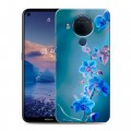 Дизайнерский силиконовый чехол для Nokia 5.4 Голубые цветы