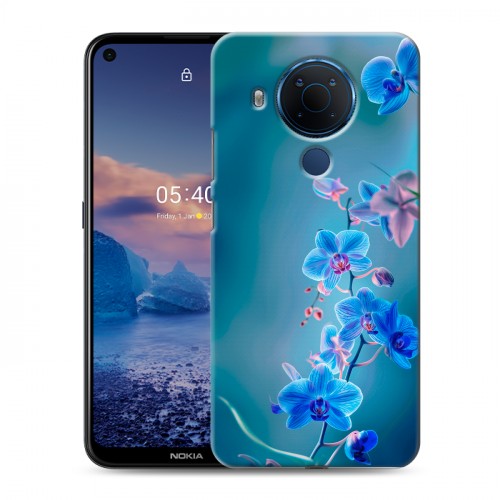 Дизайнерский силиконовый чехол для Nokia 5.4 Голубые цветы