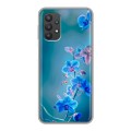 Дизайнерский силиконовый чехол для Samsung Galaxy A32 Голубые цветы