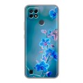 Дизайнерский силиконовый чехол для Realme C21 Голубые цветы