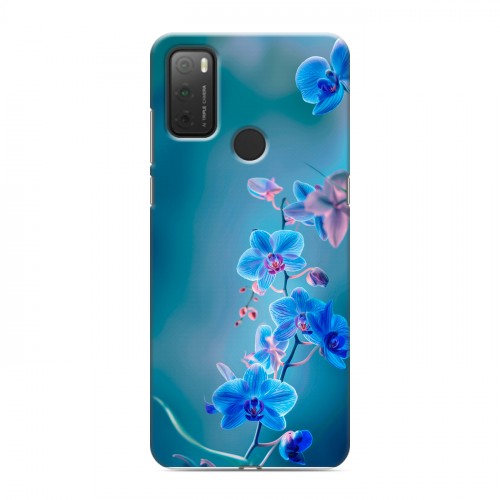 Дизайнерский силиконовый чехол для Alcatel 3L (2021) Голубые цветы