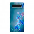 Дизайнерский силиконовый чехол для Google Pixel 6 Голубые цветы