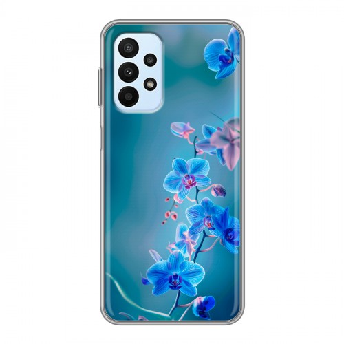 Дизайнерский силиконовый чехол для Samsung Galaxy A23 Голубые цветы