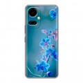 Дизайнерский силиконовый чехол для Tecno Camon 19 Голубые цветы