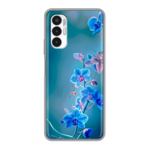 Дизайнерский силиконовый чехол для Tecno Pova 3 Голубые цветы