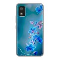Дизайнерский силиконовый чехол для Itel A17 Голубые цветы