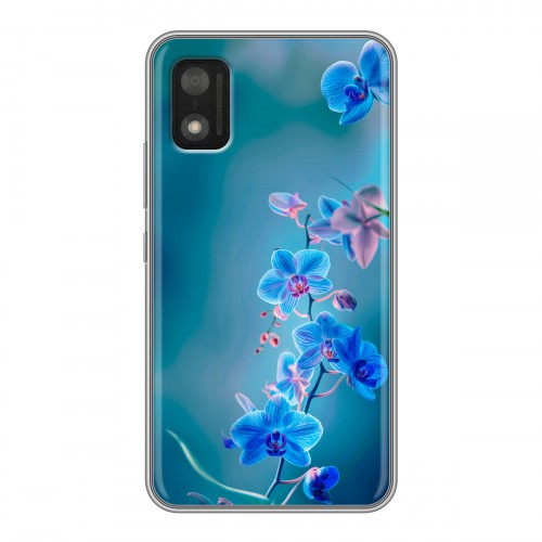 Дизайнерский силиконовый чехол для Itel A17 Голубые цветы
