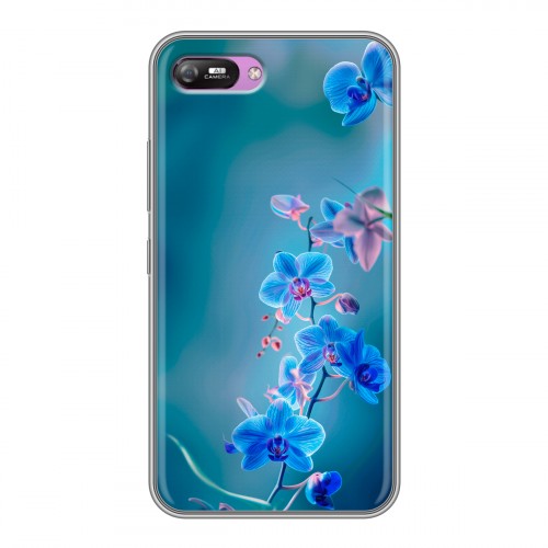Дизайнерский силиконовый с усиленными углами чехол для Itel A25 Голубые цветы