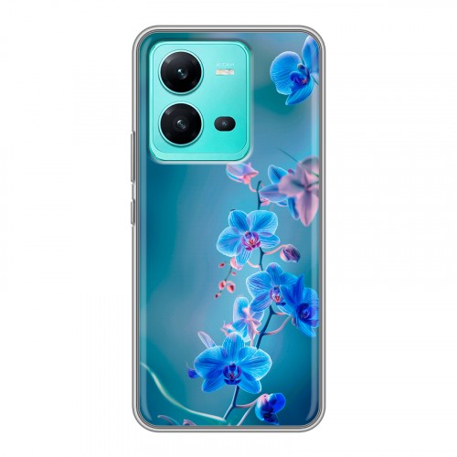 Дизайнерский силиконовый чехол для Vivo V25 Голубые цветы