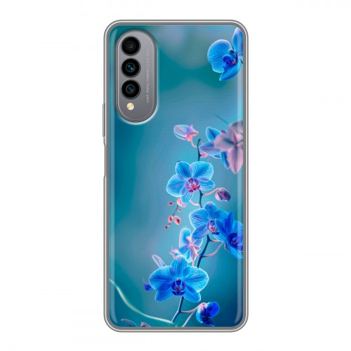 Дизайнерский силиконовый чехол для Wiko T50 Голубые цветы