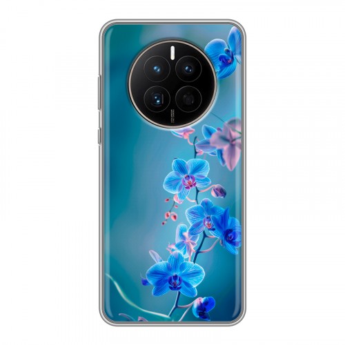 Дизайнерский силиконовый с усиленными углами чехол для Huawei Mate 50 Голубые цветы