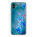 Дизайнерский силиконовый чехол для Samsung Galaxy A04 Голубые цветы