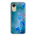Дизайнерский силиконовый чехол для OPPO A17k Голубые цветы