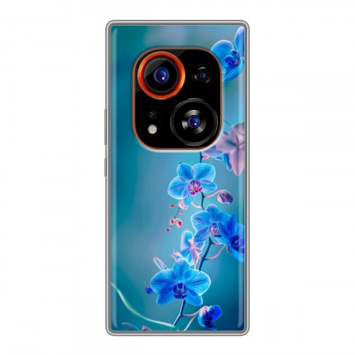 Дизайнерский силиконовый чехол для Tecno Phantom X2 Pro Голубые цветы