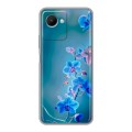 Дизайнерский силиконовый чехол для Realme C30s Голубые цветы