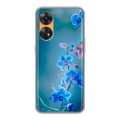 Дизайнерский силиконовый чехол для OPPO Reno8 T Голубые цветы