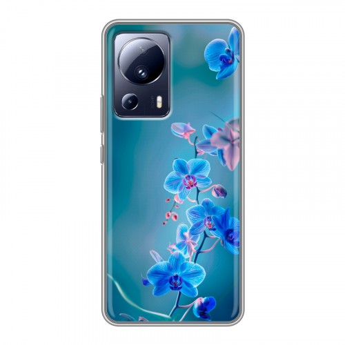 Дизайнерский силиконовый чехол для Xiaomi 13 Lite Голубые цветы