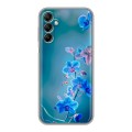Дизайнерский силиконовый чехол для Samsung Galaxy A14 Голубые цветы