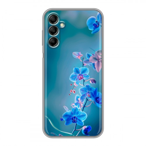 Дизайнерский силиконовый чехол для Samsung Galaxy A14 Голубые цветы