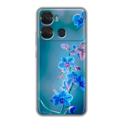 Дизайнерский силиконовый чехол для Itel P40 Голубые цветы