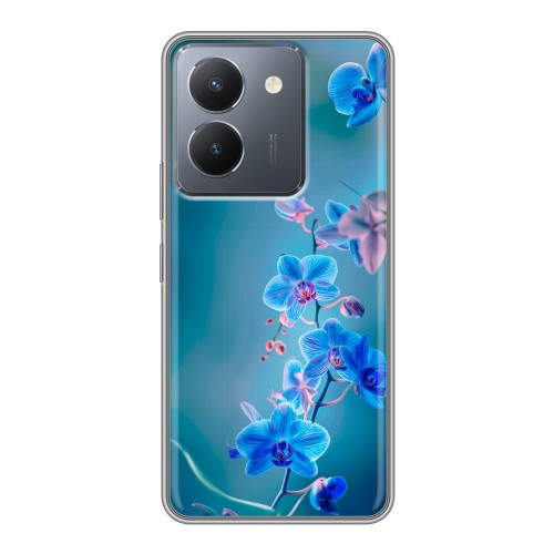 Дизайнерский силиконовый чехол для Vivo Y36 Голубые цветы