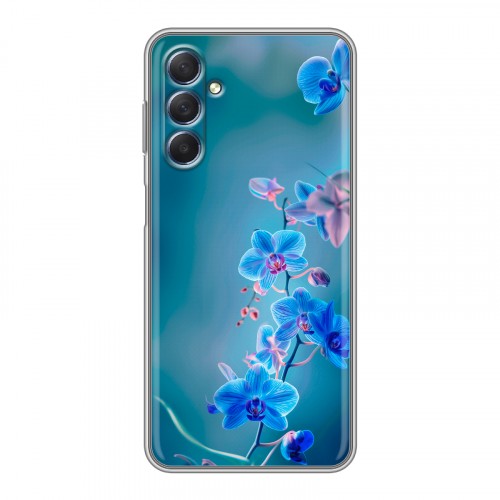 Дизайнерский силиконовый чехол для Samsung Galaxy M54 Голубые цветы