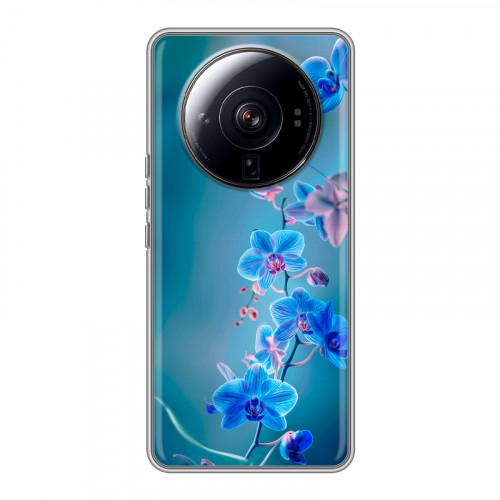 Дизайнерский силиконовый чехол для Xiaomi 12S Ultra Голубые цветы