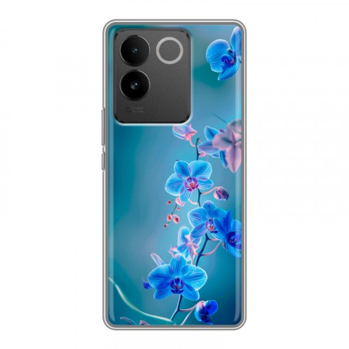 Дизайнерский силиконовый чехол для Vivo S17e Голубые цветы