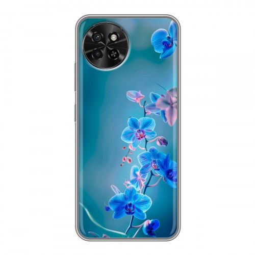 Дизайнерский силиконовый чехол для Itel S23 Голубые цветы