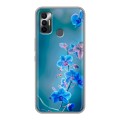 Дизайнерский силиконовый чехол для Tecno Spark 7 Голубые цветы