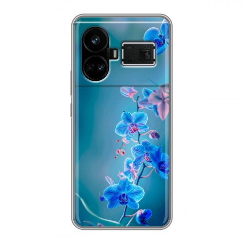 Дизайнерский силиконовый чехол для Realme GT5 Голубые цветы
