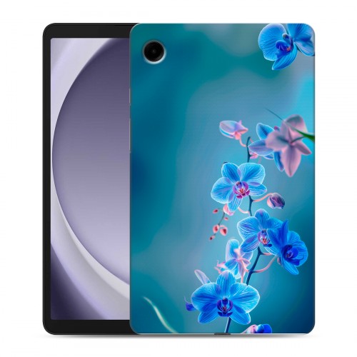 Дизайнерский силиконовый чехол для Samsung Galaxy Tab A9 Голубые цветы