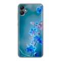 Дизайнерский силиконовый чехол для Samsung Galaxy A05 Голубые цветы