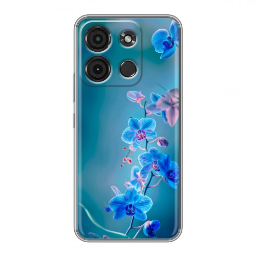 Дизайнерский силиконовый чехол для Itel A60s Голубые цветы