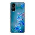 Дизайнерский силиконовый чехол для Xiaomi Poco C65 Голубые цветы