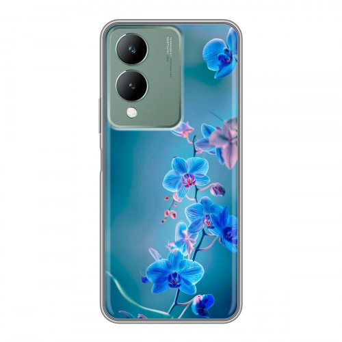 Дизайнерский силиконовый чехол для Vivo Y17s Голубые цветы
